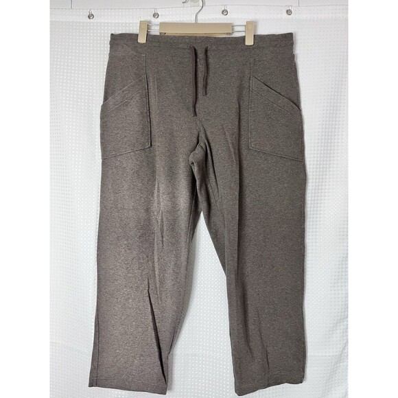 Pure Jill Women’s L Petite Soft Knit Pants Gray Pull-On Wide Leg Lounge Comfort - Picture 1 of 6